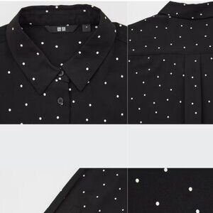 Uniqlo Dot Pattern Rayon Long Sleeve  Blouse, Women's XS